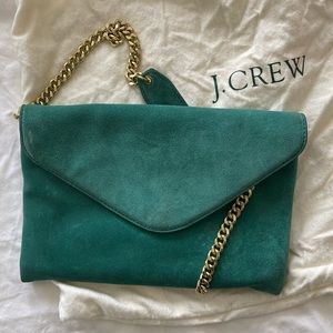 J.Crew Turquoise/Teal Suede Purse Handbag - Perfect for Fall 🍁